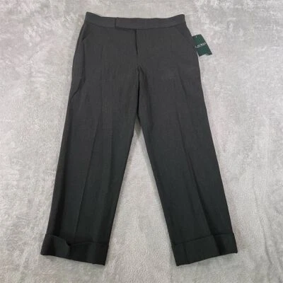 Lauren Ralph Lauren Womens Dress Pants Sz 2 Dark Gray Straight Leg Low Rise NEW - Image 1 of 4