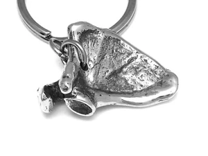 Scapula Keychain, Handmade Human Shoulder Bone Anatomical Keyring in Pewter - Picture 1 of 4