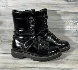 Valentino Garavani Rockstud Kampf Damen Lederstiefel schwarz Made in Italy - Bild 1 von 24