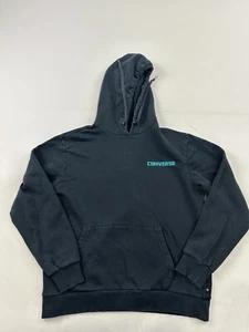 Converse Hoodie Sweatshirt Mens Small Black Pullover All Stars - Picture 1 of 12