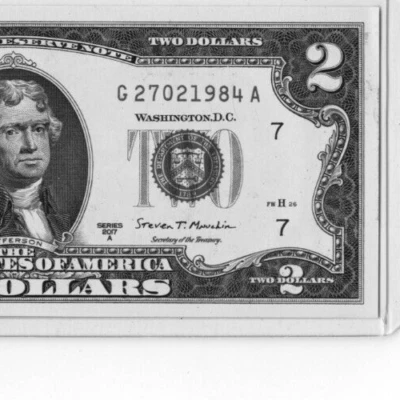 $2 UNCIRCULATED BIRTHDAY NOTE "27021984"; FEBRUARY 27, 1984 - Image 1 of 3