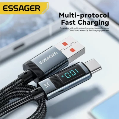 Essager 7A USB Type C 100W USB C Fast Charging Data For Samsung Oppo Xiaomi - Image 1 of 4