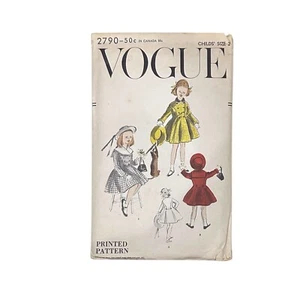 Vintage 1950s Vogue Printed Sewing Pattern Service 2790 Child's Coat Size 2 - Picture 1 of 7