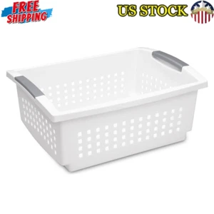 Stackable Plastic Storage Basket Organizing Home Office Kitchen Craft Room New - Picture 1 of 8