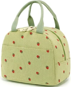 Lunch Bag for Women Men Cute Corduroy Lunch Tote Bags Reusable Insulated Lunch - Picture 1 of 9