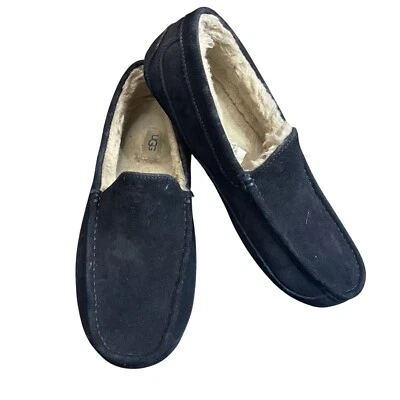 Zapatilla UGG Ascot para hombre talla 12 azul marino gamuza cuero 1101110 forro de piel JUSTA Foto 1 de 4