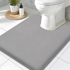 Memory Foam Toilet Rugs U-Shaped 24x20, Extra Soft Absorbent Non-Slip Contour Ba - Picture 1 of 8