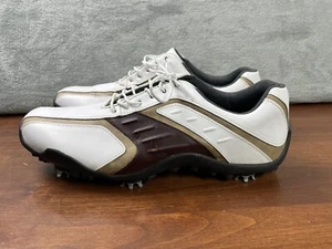 FootJoy Golf Shoes Men's 9 M Golf Sneakers Lace Up 58092 Leather White Brown - Picture 1 of 15