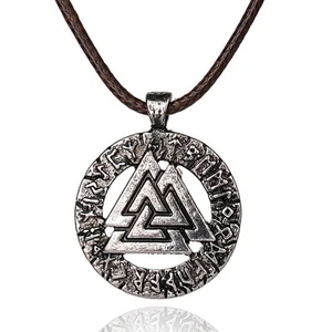 Collar y Colgante Pagano Valknut. Nudo Celta Valknut Cuervo Nórdico Celta Vikingo - Imagen 1 de 8