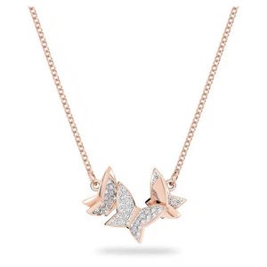 Swarovski Lilia necklace Butterfly, White, Rose gold-tone plated -5636422 New - Picture 1 of 4