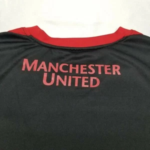 Manchester United MUFC Black & Red Soccer Jersey W/Patch Logo Men's Size Medium - Picture 1 of 8