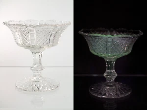 Antigua compota de vidrio prensado de manganeso transparente Beaumont Cadmus #108 EAPG de 1903 - Imagen 1 de 18
