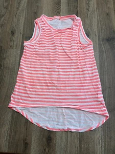Old Navy Tank Top, Women's Size Large, Pink White, Striped, Sleeveless, Relaxed - Picture 1 of 6