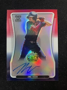 2020 Zac Veen Leaf Metal Draft Red White Blue Prismatic Auto /10 - Picture 1 of 2