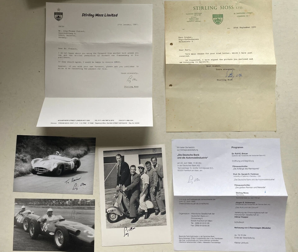 Stirling Moss   - Formel 1 -  6 original Autogramm   -  Größen  ab ca 15 x 10 cm - Bild 1 von 1