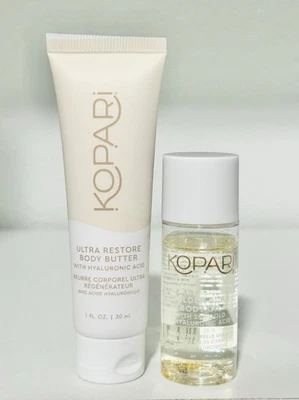 Kopari Ultra Restore Body Butter & Golden Aura Body Oil Mini Travel Set 1 Oz/0.7 - Image 1 of 2