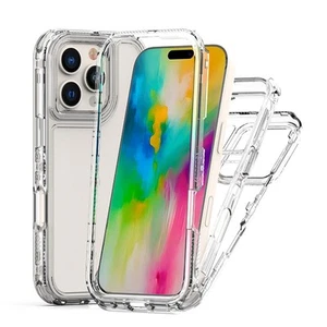 Clear Case for iPhone 16 15 14 13 12 11 Pro Max Mini XS XR X Shockproof Cover - Picture 1 of 8