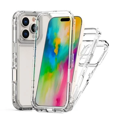 Clear Case for iPhone 16 15 14 13 12 11 Pro Max Mini XS XR X Shockproof Cover - Image 1 of 4