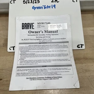 Brave Products Log Splitter 24/30/37 Ton Owners Manual VH1730GC ( MVH1724D) - Picture 1 of 4