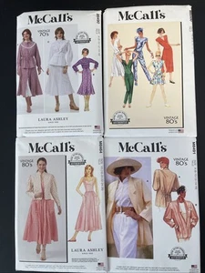 Lot Of 4 New McCALL’s Sewing Patterns Vintage Repro 70’s 80’s Laura Ashley - Picture 1 of 5