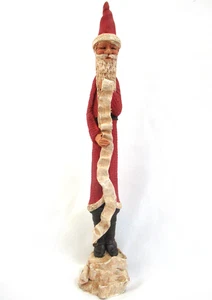 Vintage JS Jim Shore Figur Bleistift Weihnachtsmann Checkliste 9 1/4" groß 1991 dünn - Bild 1 von 6