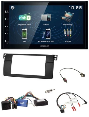 Kenwood 2DIN Bluetooth Lenkrad USB DAB Autoradio für BMW 3er 2002-2006 E46 schwa - Bild 1 von 4