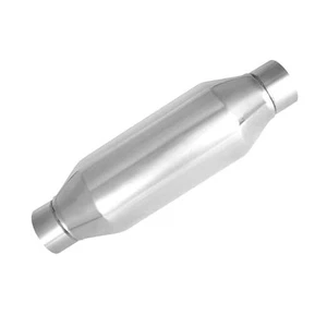 Exhaust Muffler, 2.25 Inch Inlet Resonator Muffler Straight Stainless Steel,  - Picture 1 of 8