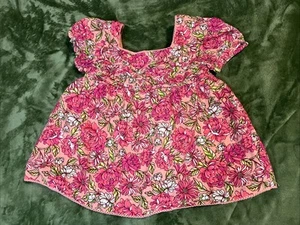 Tommy Bahama Smock Top Shirt Floral Tropical Pink Sz Kids Girls M 7/8 - Picture 1 of 10