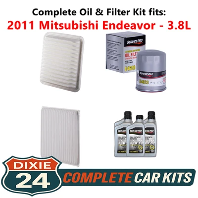 2011 Mitsubishi Endeavor 3.8L Complete Cabin, Air & Oil Filter Kit (5W-20) - Image 1 of 4