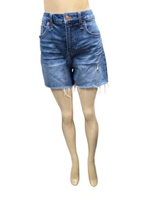 Madewell Curvy High Rise Denim Blue Shorts Women's Size 32 - Picture 1 of 17