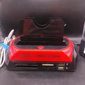 USB 2.0 SATA 2.5"/3.5" HDD Hard Drive Docking Station Card Reader IDE SATA HUB - Picture 1 of 7