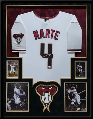 SUEDE FRAMED ARIZONA DIAMONDBACKS KETEL MARTE AUTOGRAPHED SIGNED JERSEY JSA COA - Image 1 of 4