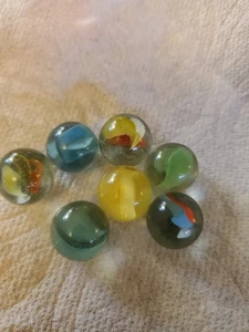 Vintage Swirl Katzenauge Murmeln gemischt 7 Stück - Bild 1 von 4