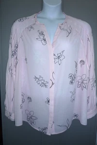 Alfani MUJER Talla 3X BLUSA 100% Poliéster Manga Larga Escote en V Rosa - Imagen 1 de 4