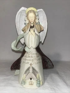 Enesco Foundations Engel Figur Gebetshaus Kirche 9" Karen Hahn 2005 - Bild 1 von 6