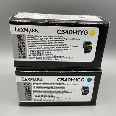 Genuine New Lexmark C540H1YG High Yield Yellow & Cyan Toner Cartridge - Image 1 of 4