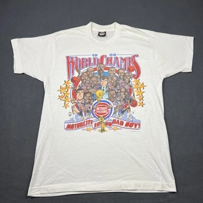 VTG 1989 Detroit Pistons World Champs Bad Boys Screen Stars Best T-Shirt, Sz L - Image 1 of 4