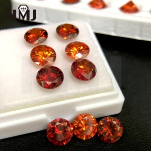 500pcs 0.8~15mm Birthstone Round Orange Red Loose Cubic Zirconia 5A CZ Jewelry - Picture 1 of 12