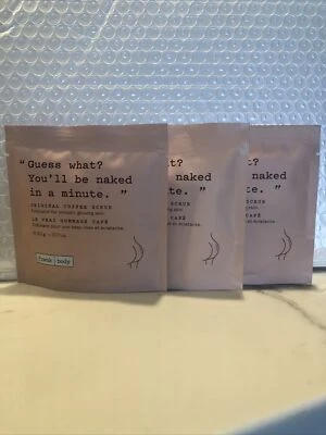 3x Frank Body Original Coffee Scrub .71 oz 20g Each Pack Travel Size NEW SEALED - Image 1 of 2