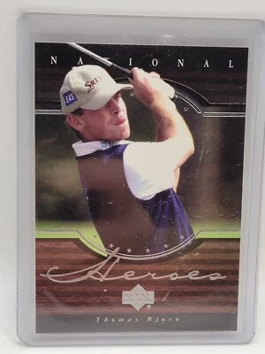 Tarjeta de héroes nacionales de golf Thomas Bjorn 2001 cubierta superior #NH8 Foto 1 de 2