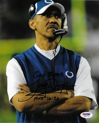 Tony Dungy Indianapolis Colts Signed 8X10 Photo Autographed PSA/DNA COA W49773 - Image 1 of 2