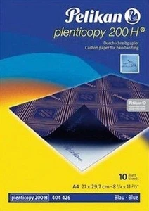 10 FOGLI CARTA CARBONE 21X31  PLENTICOPY A MANO BLU - Imagen 1 de 1