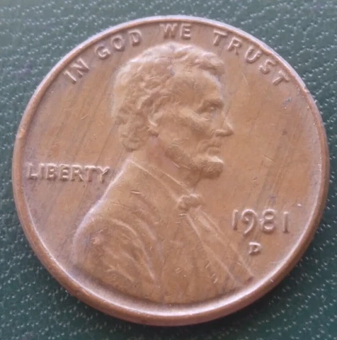 1981 D "Woody" Penny Improper Alloy Mix Error Lincoln Cent Woodgrain Cover