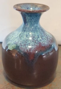 Jarrón de gres de cerámica artística de estudio personalizado EE. UU. - firmado por artista - Imagen 1 de 6