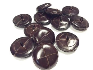 BOTTONE PELLE LODEN MORO CM 1,8 - Picture 1 of 2