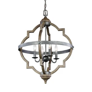 Sea Gull Lighting Pendant Socorra Hall Foyer 4-Light Candelabra Weathered Gray - Picture 1 of 8