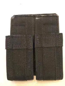 K & W MODEL-0411VM DOUBLE VERTICAL MAG POUCH OPEN TOP BLACK BELT MOUNT - Picture 1 of 3