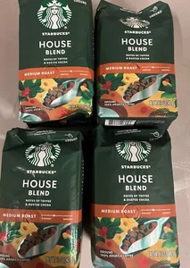 4pack STARBUCKS Medium Roast House Blend Coffee Ground 12oz - Picture 1 of 2