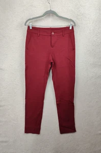Cabi Women Pants 4 Red Rayon Blend Straight Flat Front Classic Fit Trousers - Picture 1 of 21