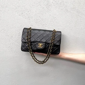 Auth CHANEL Matrasse Mini Black Leather Classic Flap Chain Shoulder Bag 23 - Picture 1 of 15